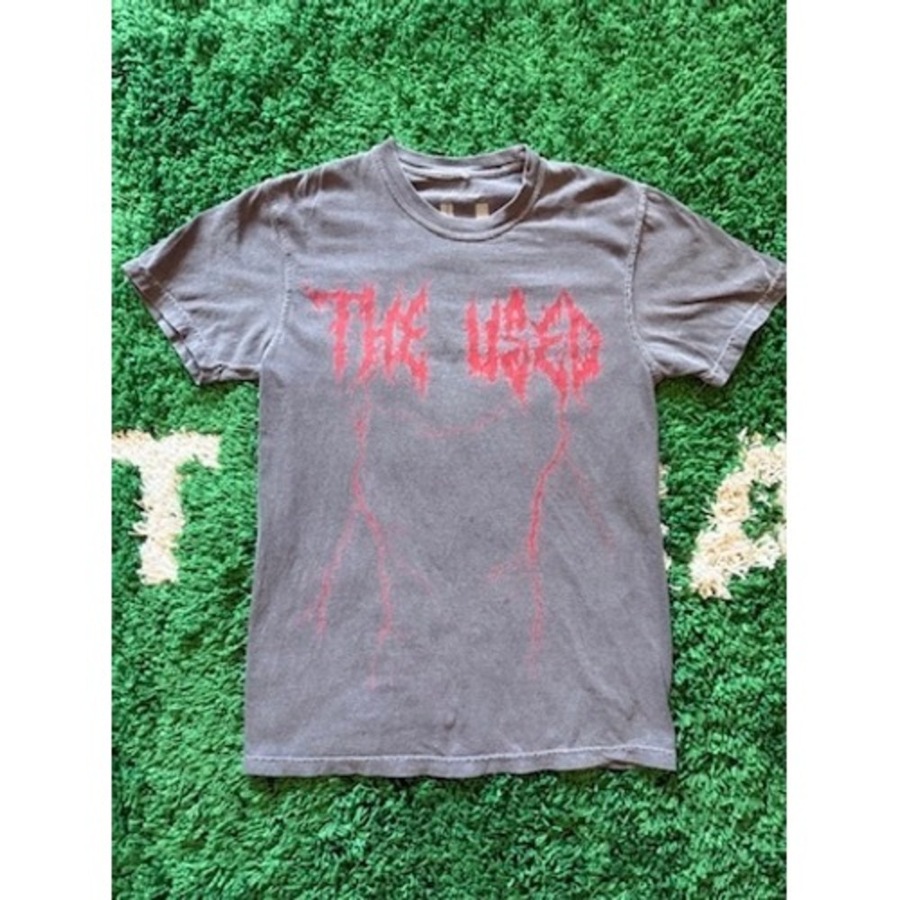 The Used Band T-Shirt Small Charcoal Grey Red Lightning Skeleton Tour (B)